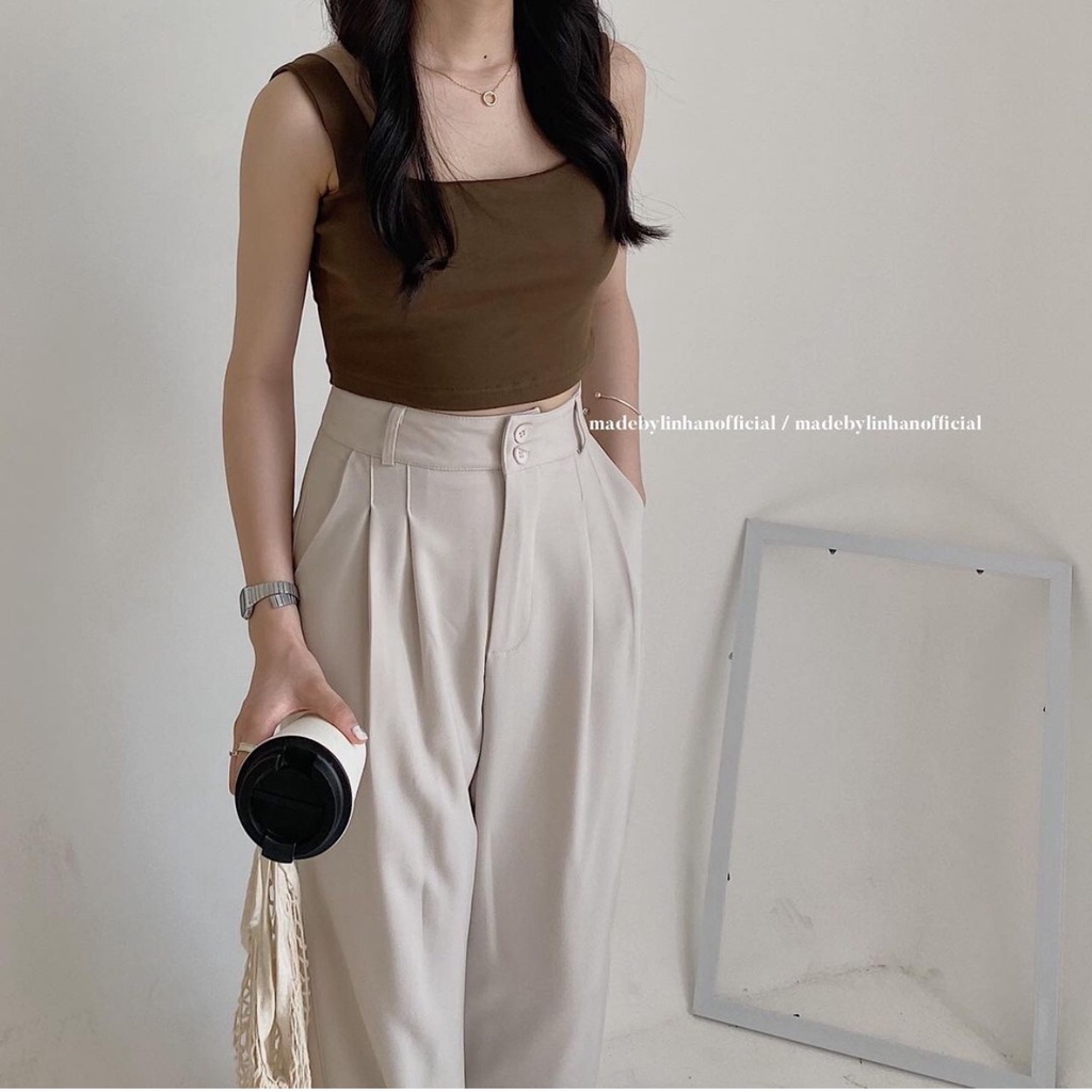 Áo Croptop 2 Dây Bản To Kèm Đệm Ngực Mặc 4 Mùa Siêu Sale - GT32 | BigBuy360 - bigbuy360.vn