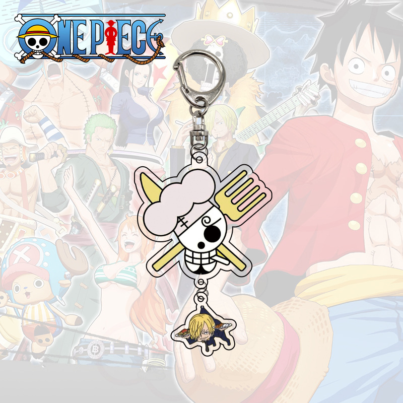 Móc khóa acrylic Anime One Piece trong suốt Luffy Chopper có thể giữ chìa khóa dễ thương