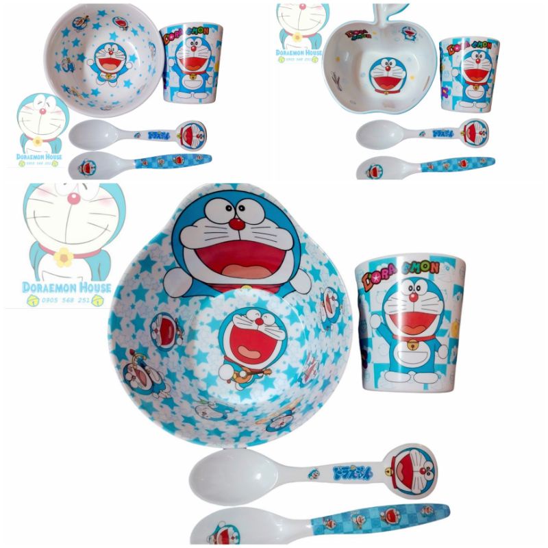 💎SET TÔ/CHÉN MUỖNG LY DOREMON💎DORAEMON HOUSE
