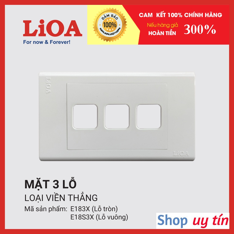 [CHÍNH HÃNG] Mặt công tắc LiOA viền thẳng lỗ vuông 1 lỗ, 2 lỗ, 3 lỗ, 4 lỗ, 5 lỗ, 6 lỗ