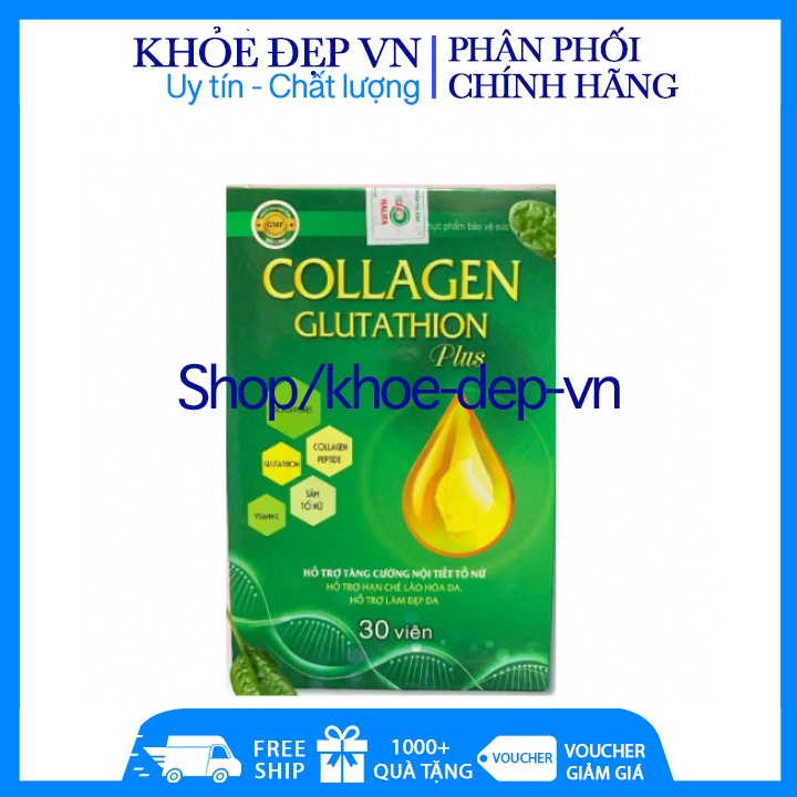 Viên Uống Đẹp Da Collagen Glutathion Gold trắng da , đẹp dáng , chống lão hóa , sạm nám tàn nhang hộp xanh 30 viên HL | BigBuy360 - bigbuy360.vn