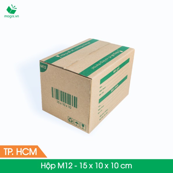 M12 - 15x10x10 cm - 60 Thùng hộp carton + tặng 25 DECAL HÀNG DỄ VỠ