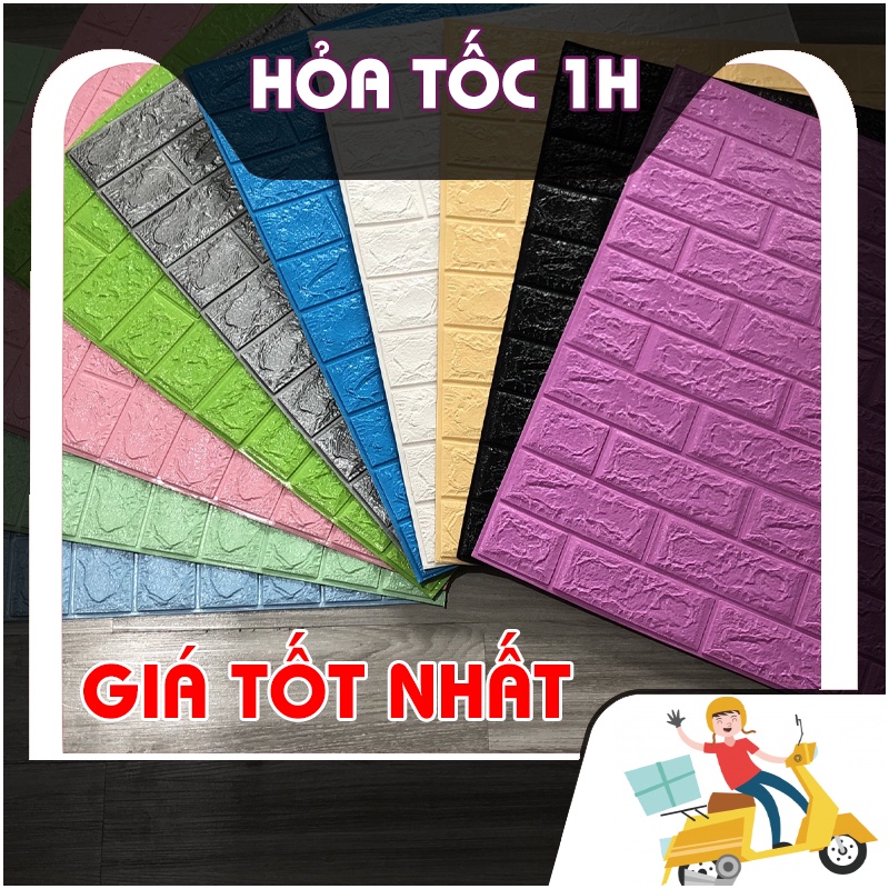 [HỎA TỐC] TẤM XỐP DÁN TƯỜNG 3D GIẢ GẠCH | XỐP DÁN TƯỜNG