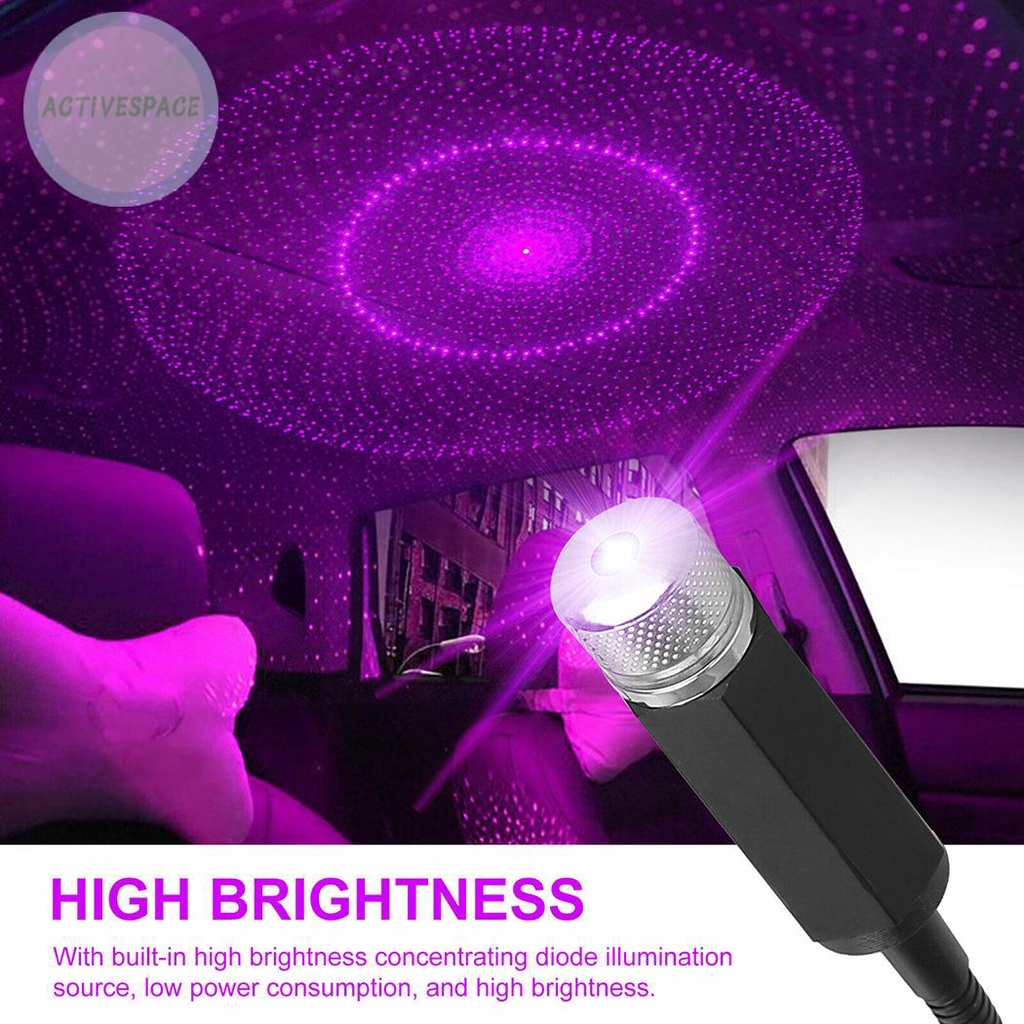 1 Đèn Chiếu Sáng Màu Tím 1w Usb 5 V Trang Trí Xe Hơi