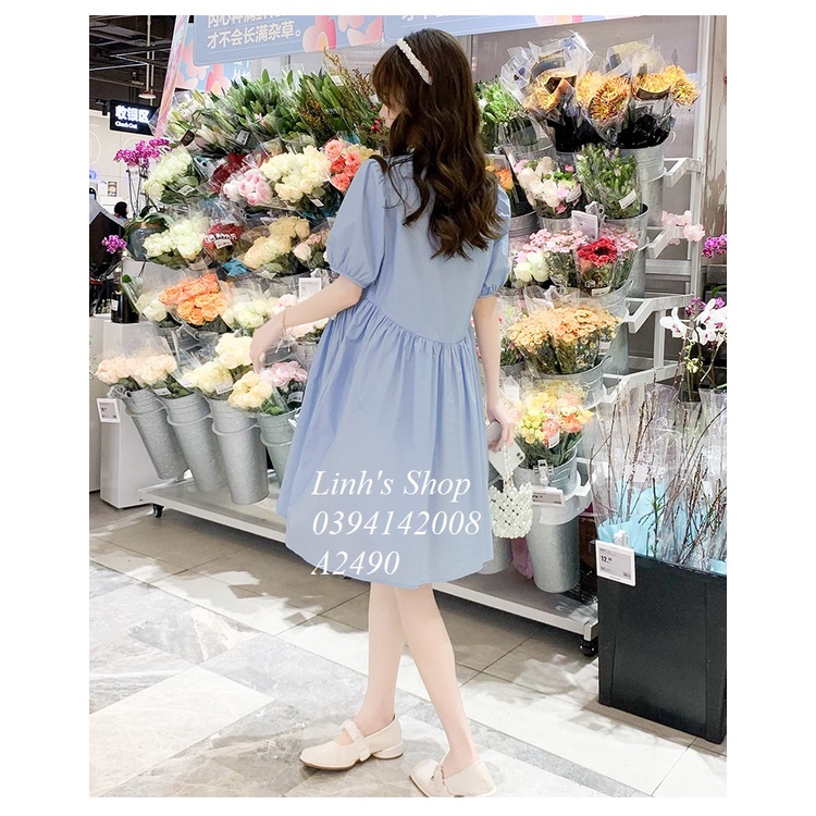 Váy Bầu Đầm Bầu Sơ Mi Hè A2490