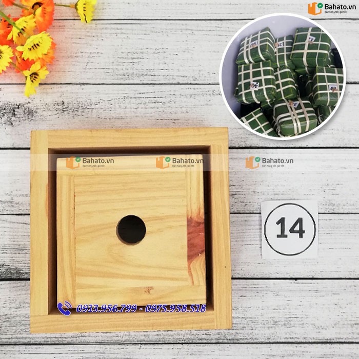 Khuôn gói bánh chưng thông minh gỗ Bahato 14cm cỡ trung