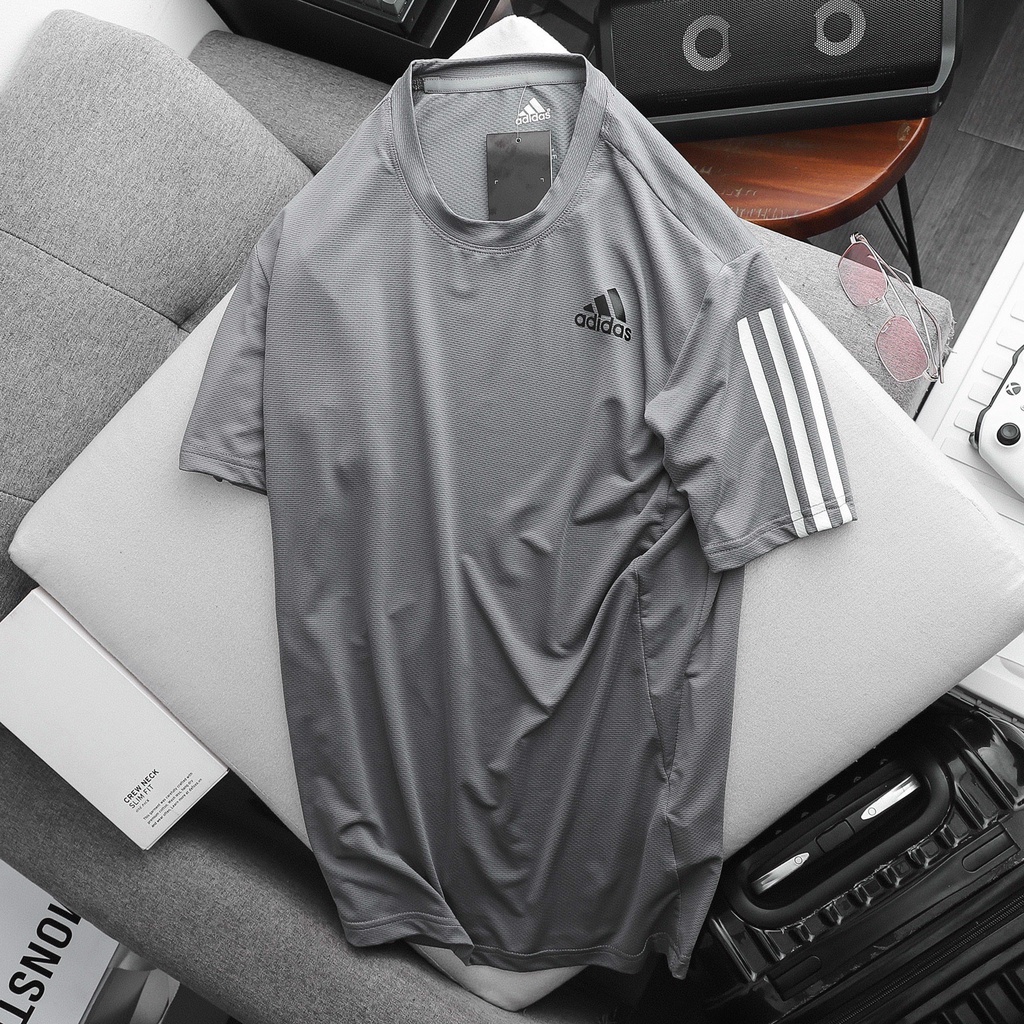 Áo Thun Lạnh Thể Thao Nam Adidas 3 Lá Basic Chất Liệu Dệt Kim Cực Mát Siêu Khô 5 Màu
