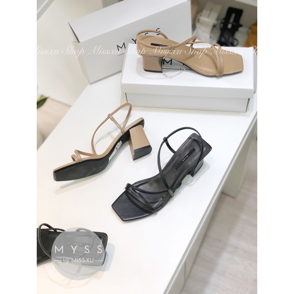 Giày sandal nữ quai ngang phối chéo 5cm thời trang MYSS - SD92