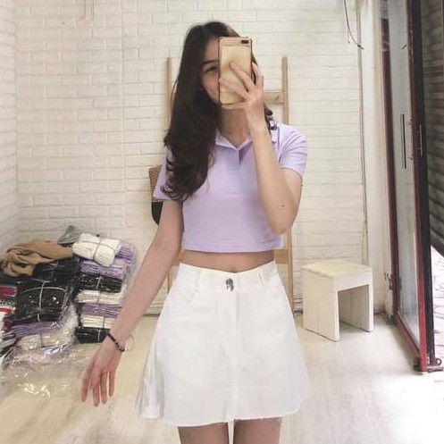 [QUÀ LÀ MỲ TÔM KÝ ỨC] Áo Croptop Kiểu Ôm Body Ngắn Tay Cổ Đức Nữ basic trơn freesize chất mềm mại thoáng mát Taosan | BigBuy360 - bigbuy360.vn