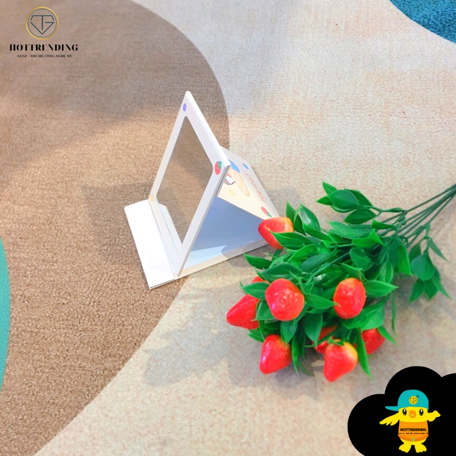 Gương Trang Điểm Để Bàn Decor B2 Bạn Gái Cute - Trang Trí Có Thể Gấp Gọn phong cách Vintage 15.5 * 11cm