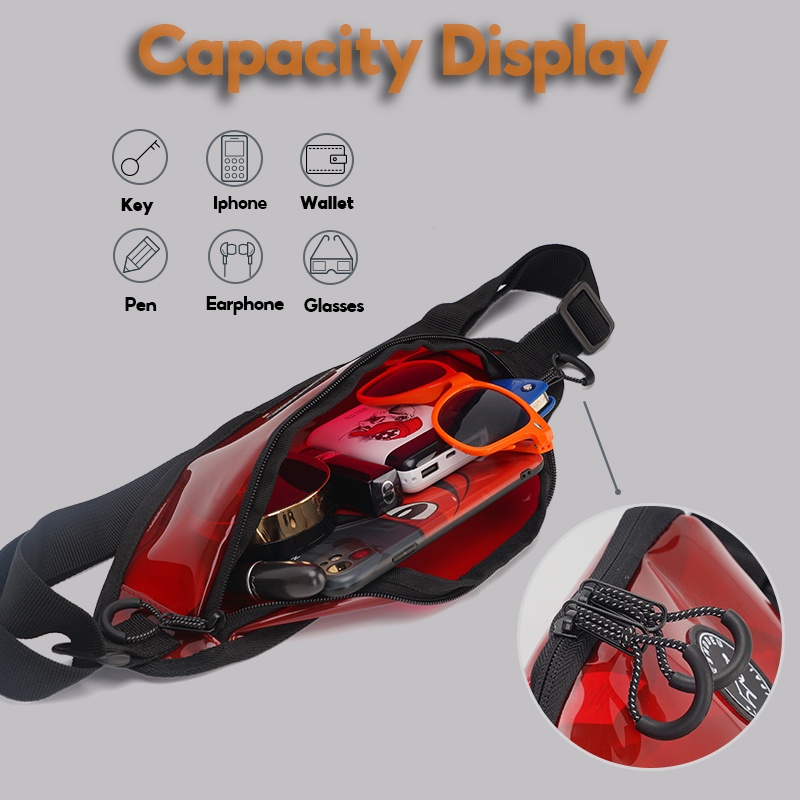 Túi Đeo Chéo Ksnddeu PVC Trong Suốt Dành Cho Phụ Nữ