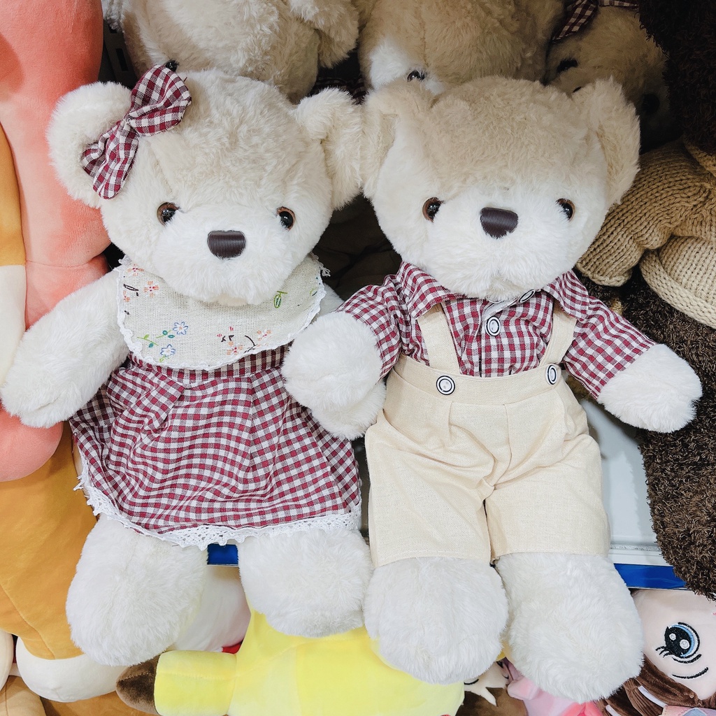 Gấu Bông Teddy Đôi 38cm - Teddy Nhồi Bông Cao Cấp Gấu Bông City