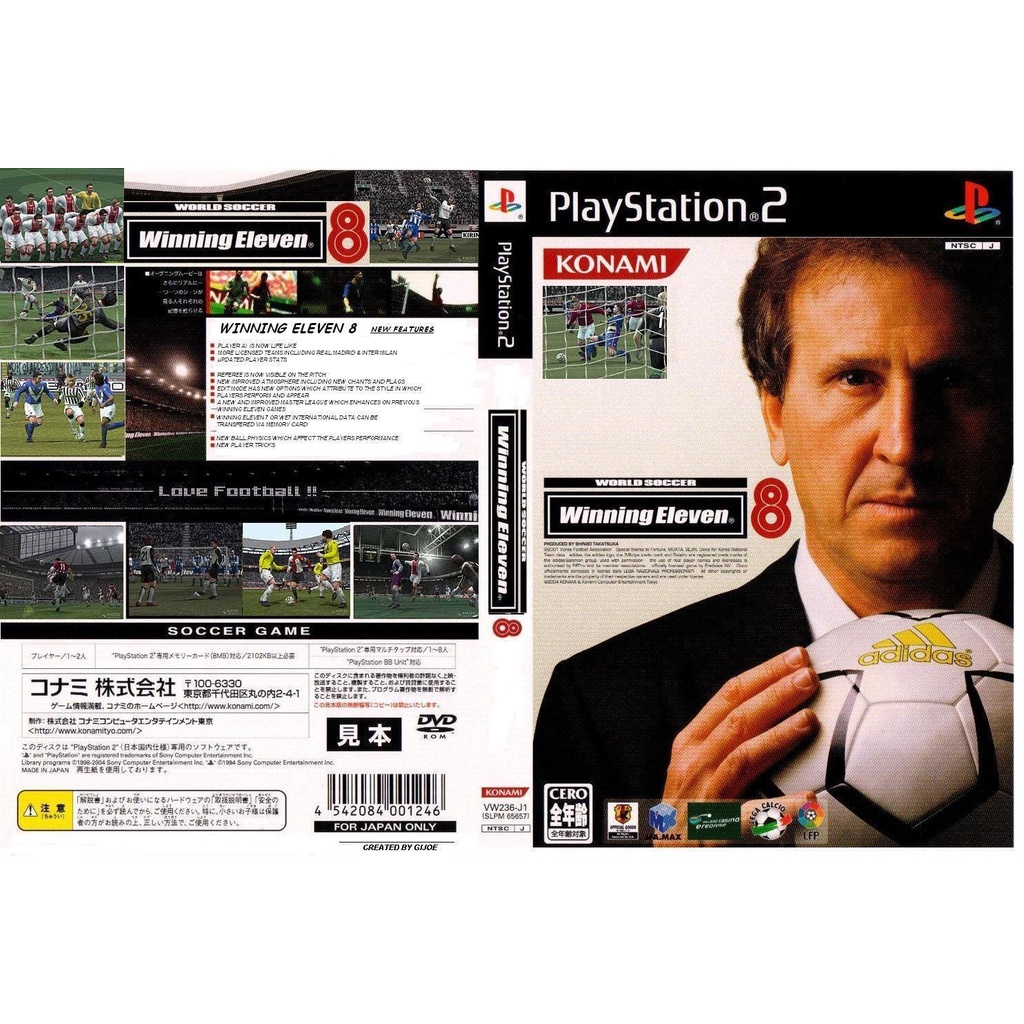 PS2 World Soccer Winning Eleven 8 Game Đĩa-Chất lượng quốc tế Vận chuyển nhanh (DVD)