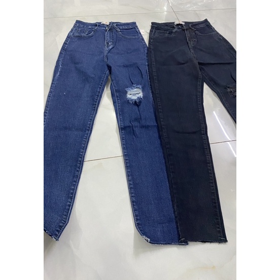 Quần jeans dài rách 2 màu bao chất