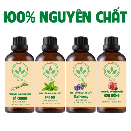 [Chai 50 ml] Tinh Dầu Thiên Nhiên Nguyên Chất | Đã Được Kiểm Định Chất Lượng | Dung Tích 50ml Tùy Chọn Mùi Hương