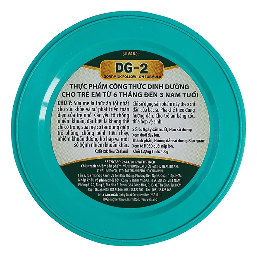 [Chính Hãng]Sữa Dê Công Thức New Zealand DG-2 400g - Lon Móp