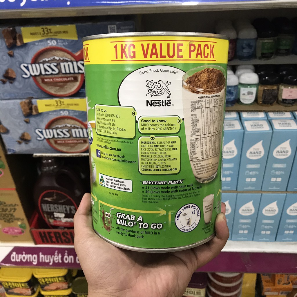 Sữa Milo Úc Nestle Chính Hãng 1kg tăng trưởng chiều cao cho bé