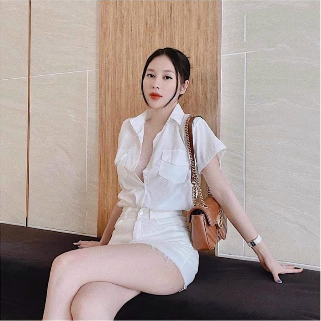 [HOT] Áo Sơ Mi Cộc Tay Túi Hộp Cổ Bẻ Hot Trend 2021 KXUK18521