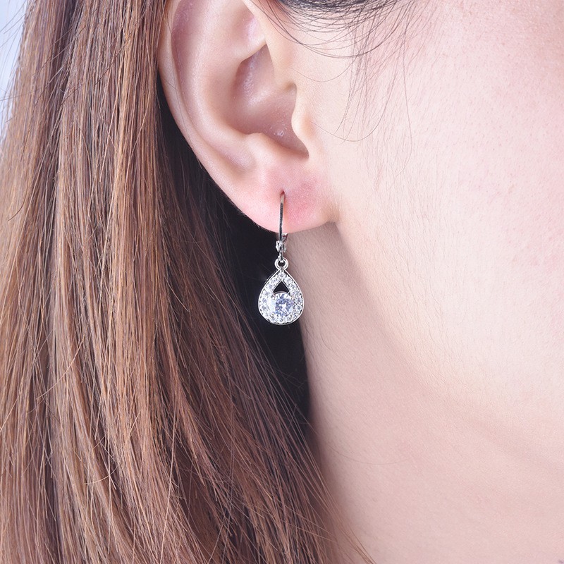 Bông Tai Mạ Bạc 925 Hình Hoa Đính Ngọc Trai Thời Trang