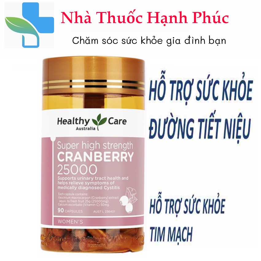 Viên uống hỗ trợ sức khỏe thận và đường tiết niệu Healthy Care Cranberry 90 viên