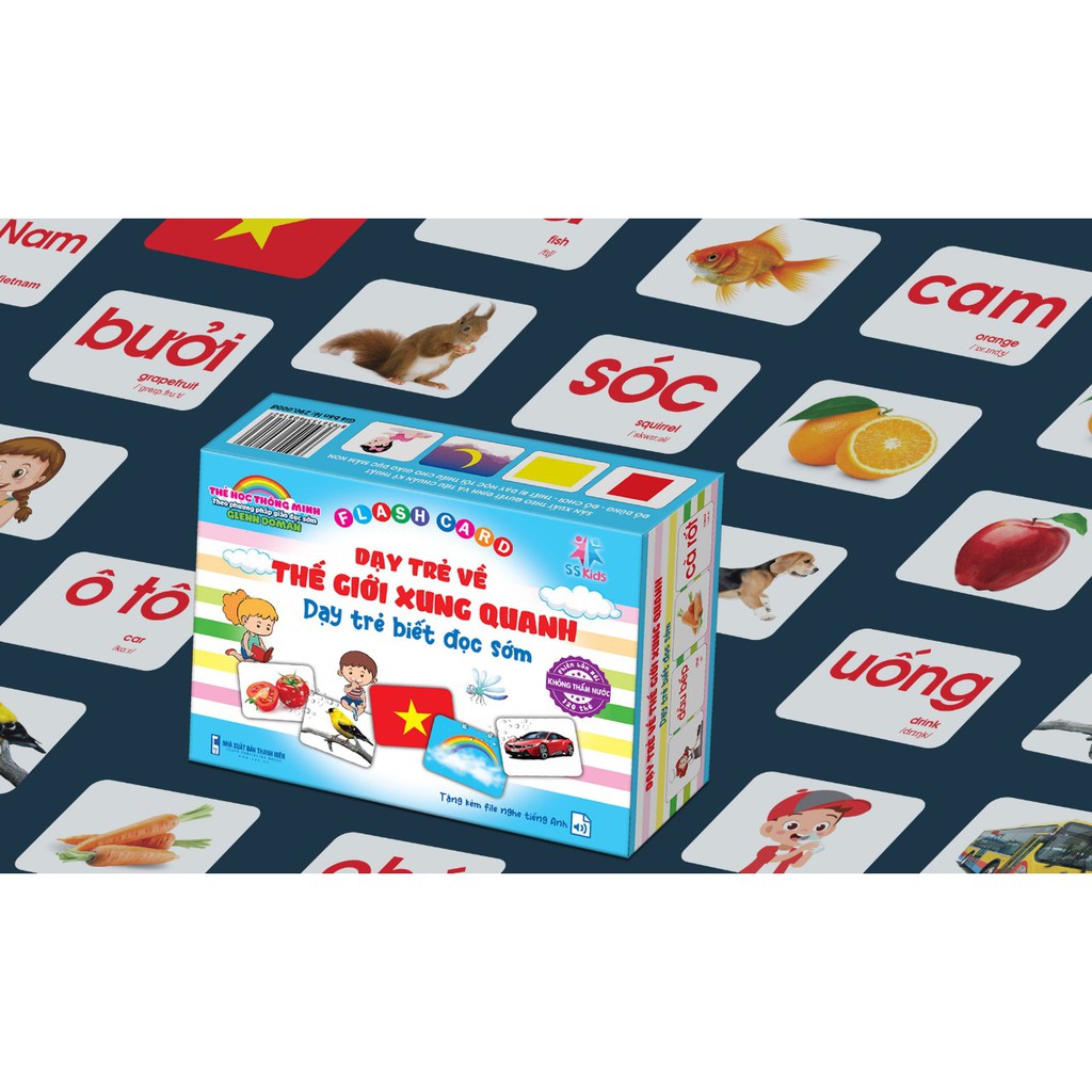 Bộ thẻ học Glenn Doman khổ A5 phiên bản cao cấp không thấm nước