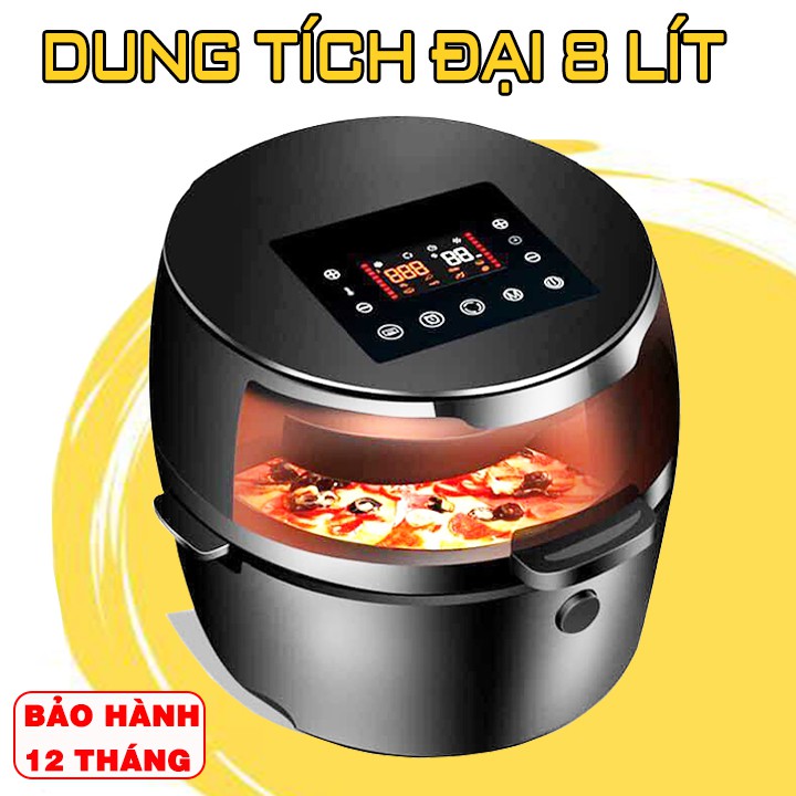 Nồi chiên không dầu MKMAOKE 8 Lít - Bếp chiên không dầu - Có hình thật- Chiên cả con gà to [BẢO HÀNH 12 THÁNG]