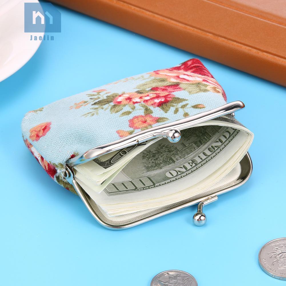 Ví bằng vải bố in hoa phong cách cổ điển đáng yêu