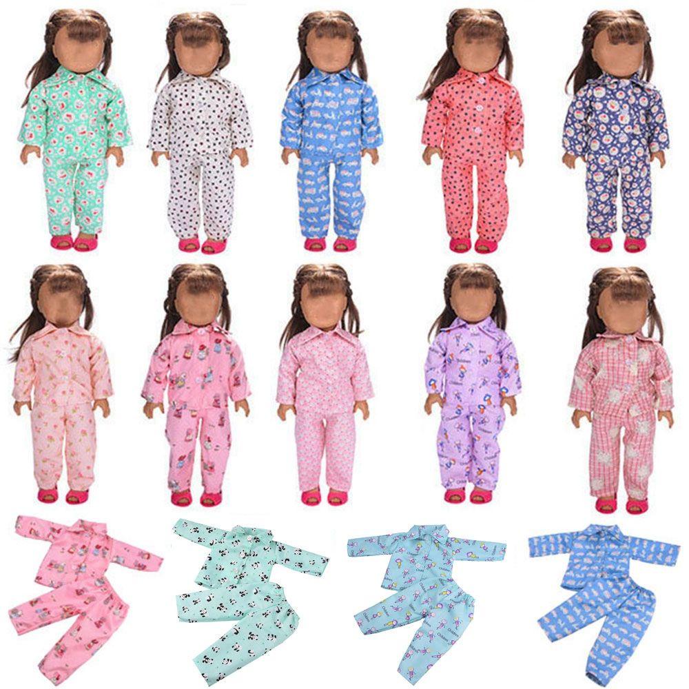 Bộ Đồ Ngủ 4 Kiểu Họa Tiết Hoạt Hình Dành Cho Búp Bê 18Inch