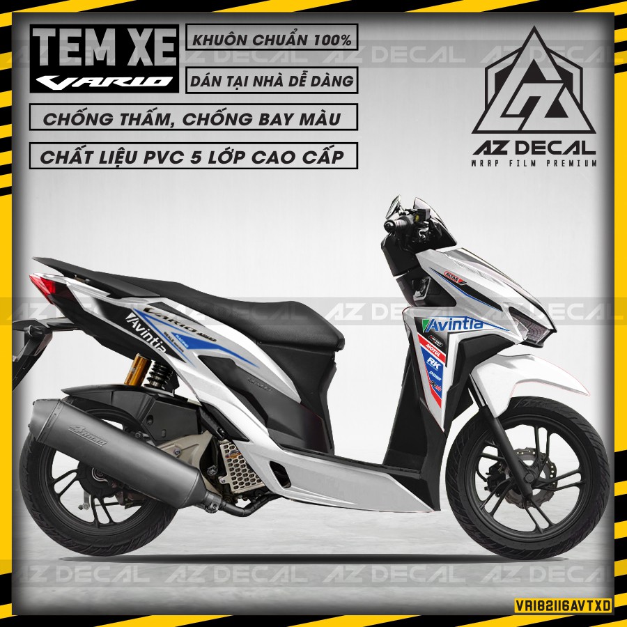 Tem Xe Vario 150 Mẫu Avintia | VR182116AVT | Chất Liệu Decal PVC Cắt Khuôn Sẵn, Chống Thấm Nước