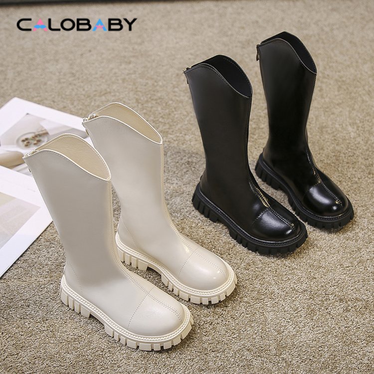 Giày Bốt Da Cao Su Đế Bằng Ống Cao Su Sợi Nhỏ Thời Trang Mùa Hè Cho Bé Gái