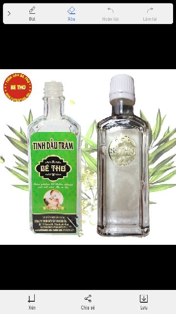 [CHÍNH HÃNG] Dầu tràm nguyên chất Huế, hiệu Bé Thơ (lô gô thương hiệu in trên chai) loại 50ml