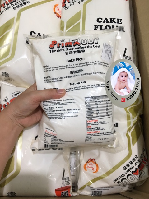 Bột Mì Không Tẩy Cake Flour (Số 8) Prima 1kg