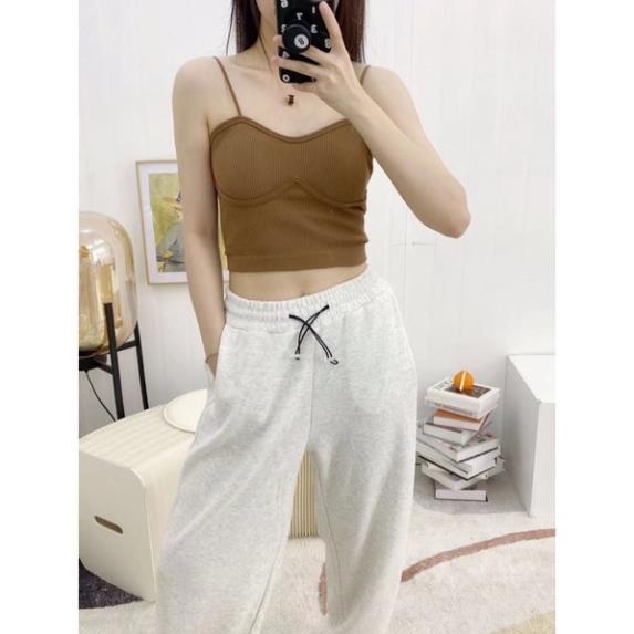 Áo Lót Nữ , Áo Bra Len Tăm Cúp Ngực Dáng Lửng Phong Cách Hàn 2820