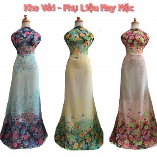 Vải Voan Hoa Chân Các Màu Khổ 1m5 - Chất Mỏng Rũ, Không Co Giãn - May Áo Dài, Váy Đầm, Áo Kiểu