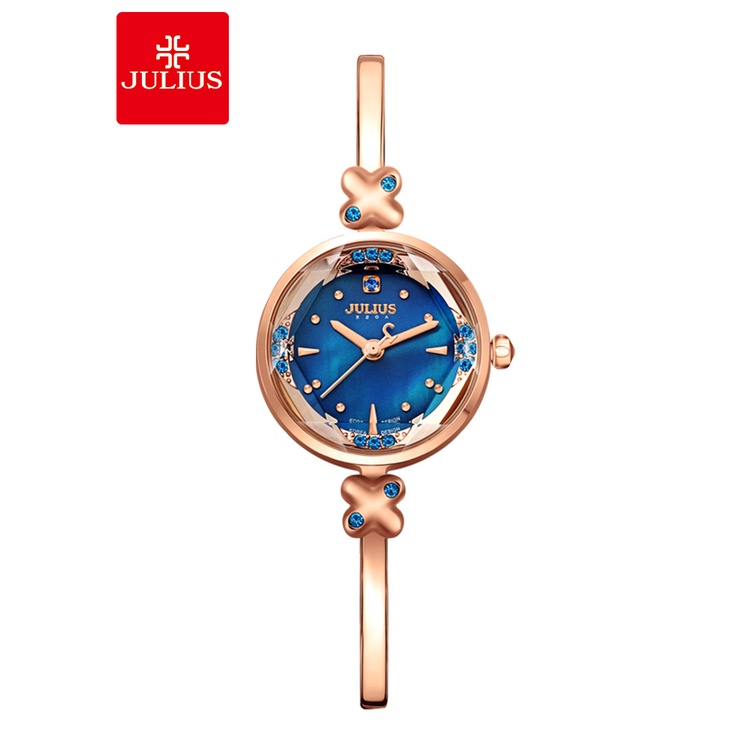 Đồng hồ nữ chính hãng julius / julius Kim cương sáng bóng Thời trang Vòng tay mỏng Đồng hồ thạch anh