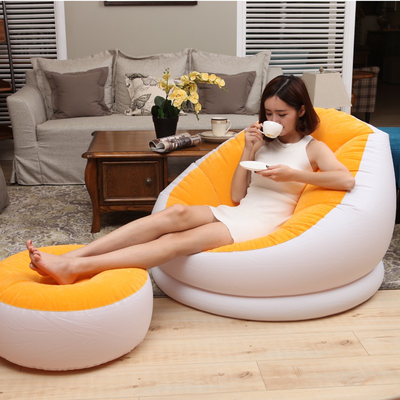 mẫu mới năm 2021❅INTEX chính hãng ghế lười sofa đơn phòng ngủ sáng tạo tập thể tựa giường ngắn bơm hơi thư giãn