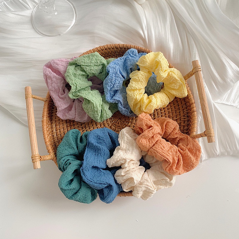 Dây Buộc Tóc Cao Su Co Giãn Thiết Kế Đơn Giản Dễ Thương Phong Cách Hàn Quốc Cho Nữ