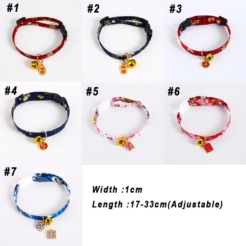 Vòng đeo cổ có gắn chuông phong cách trung hoa có thể điều chỉnh dành cho thú cưng