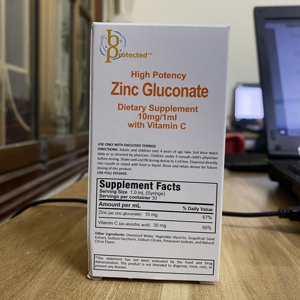 [GIÁ GỐC]  ZinC Gluconate bổ sung Kẽm, vitamin C cải thiện tình trạng biếng ăn của trẻ - Lọ 30ml