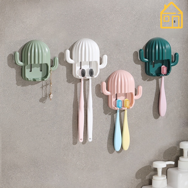 Giá đỡ bàn chải đánh răng hình cây xương rồng kiểu dáng độc đáo sáng tạo