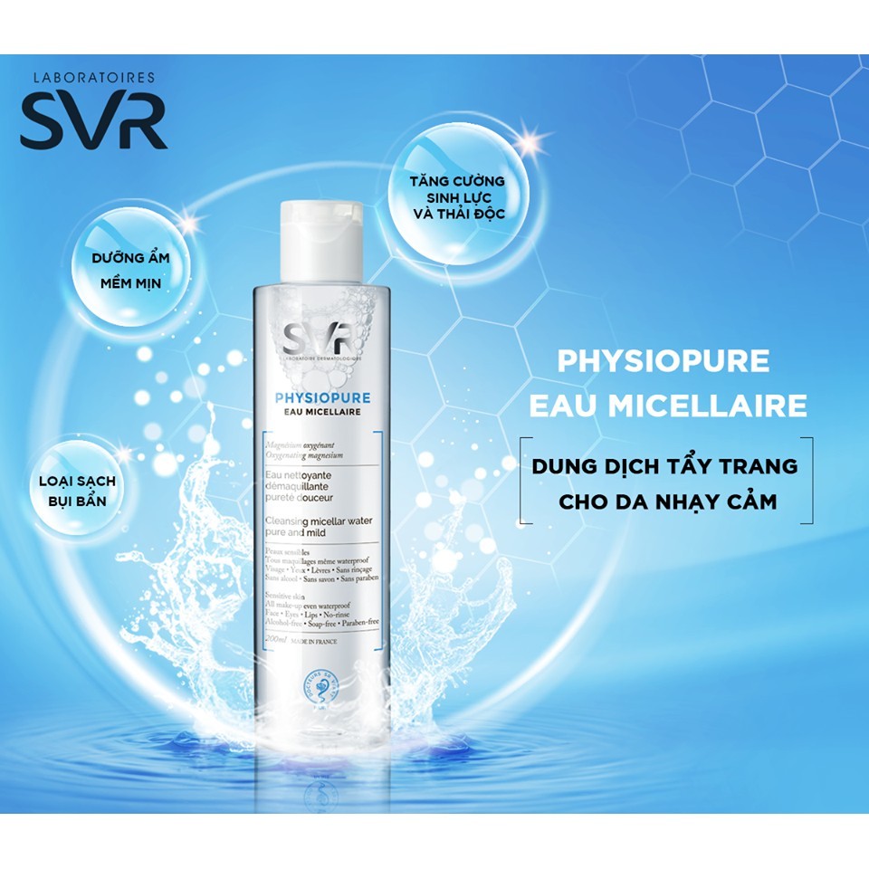 Nước Tẩy Trang Cho Da Nhạy Cảm SVR Physiopure Eau Micellaire