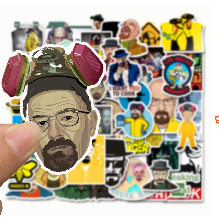 Bộ 50 sticker vinyl chống thấm nước hình ảnh BREAKING BAD cổ điển dễ thương trang trí ván trượt/ván trượt tuyết