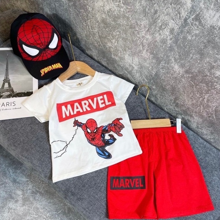 Áo phông siêu nhân nhện cho bé trai áo thun bé trai 8-18kg Củ khoai tây shop chất liệu cotton thoáng mát
