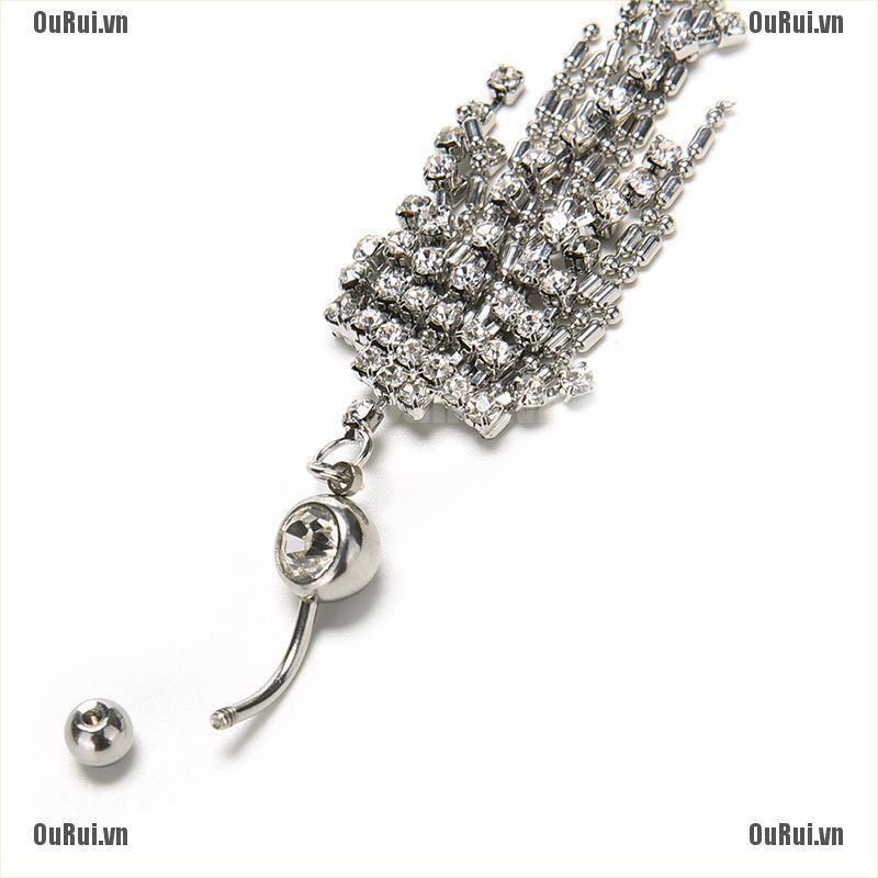 Khuyên Rốn Đính Đá Tua Rua Xinh Xắn Hợp Thời Trang