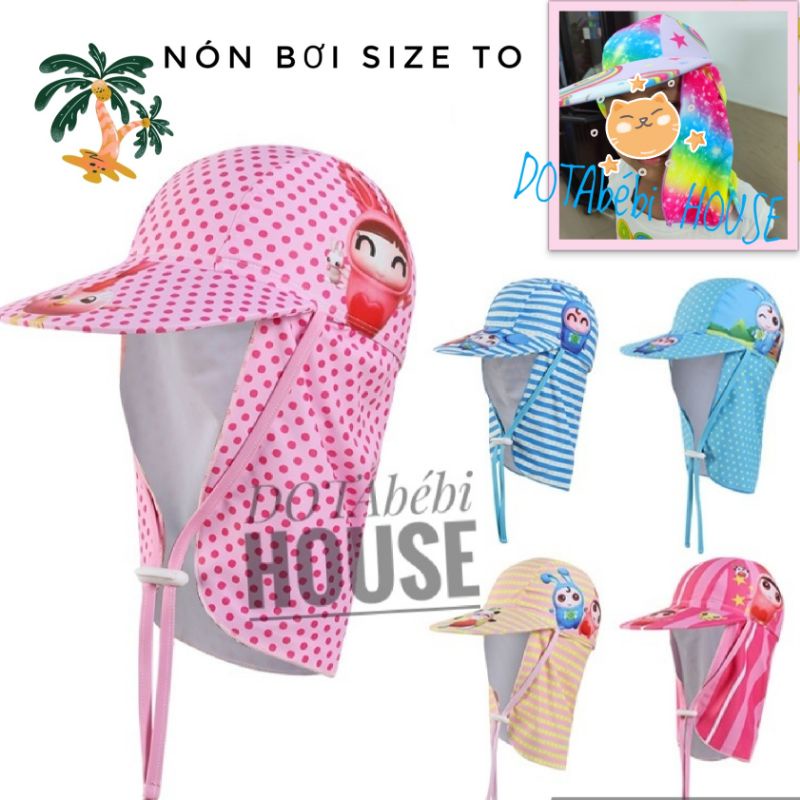 ( SIZE TO )Mũ nón bơi đi biển che gáy chống nắng cho bé, người lớn - DOTAbébi HOUSE