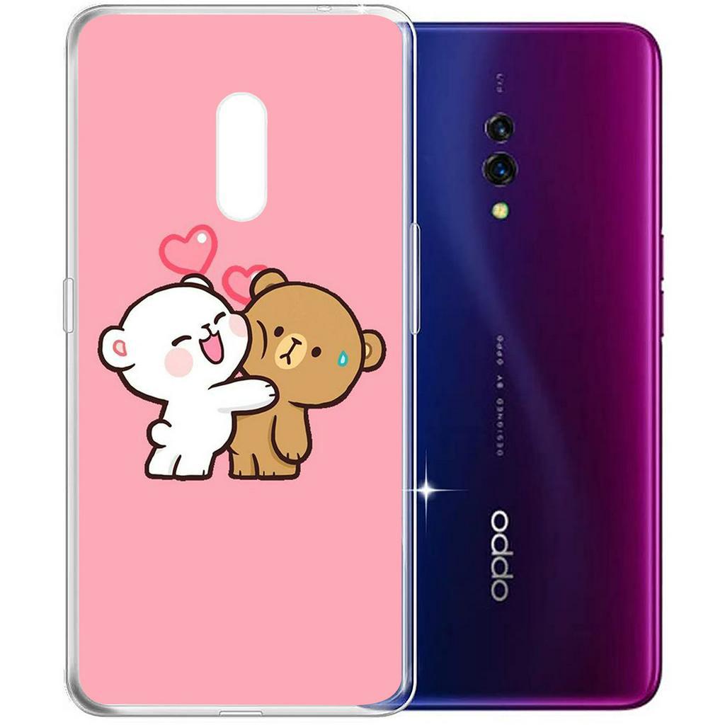 Ốp lưng silicon họa tiết hoạt hình hình con gấu Milk và Mocha cho iPhone XR X XS Max 7 8 6 6s Plus + 6Plus 7Plus 8Plus