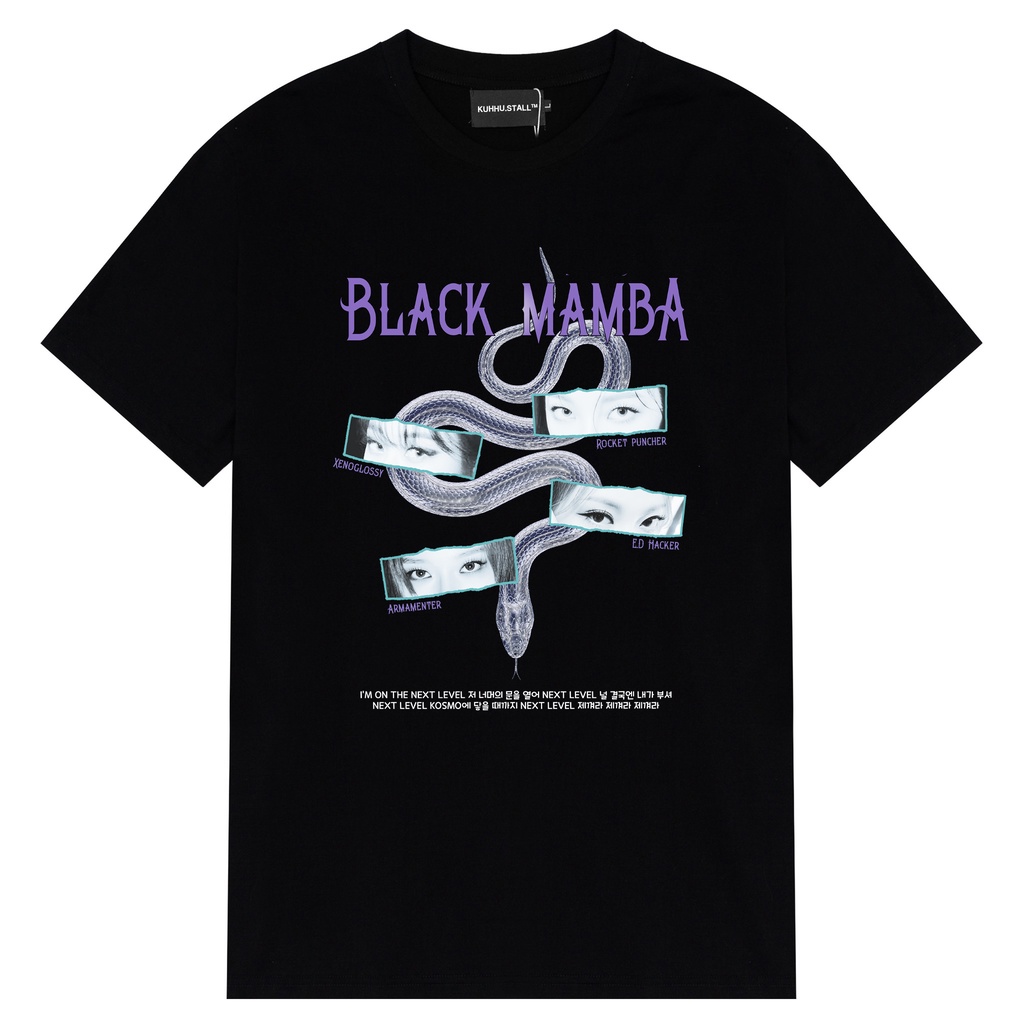 BLACK MAMBA TEE - Áo thun aespa unisex oversize 3 màu wash/đen/trắng