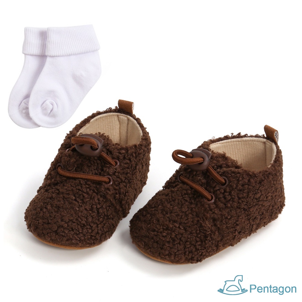 Giày Thể Thao Vải Lông Ấm Áp Chống Trượt Dễ Thương Cho Bé