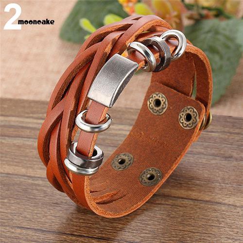 Vòng tay giả da nhiều lớp kiểu dáng vintage thời trang cho nam