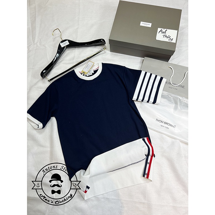 Áo Phông Thom Browne 4 Vạch Bo Gấu